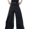 Pantalones Casuales con Detalles de Costura Mixta y Hebilla Metálica