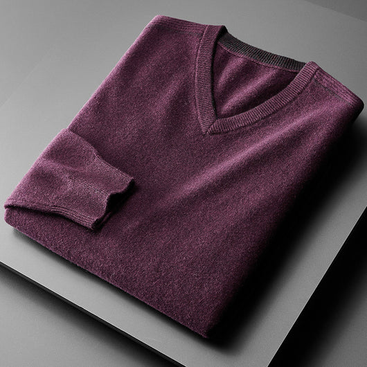 Suéter Cuello V Casual para Hombre Talla Grande - Image 3