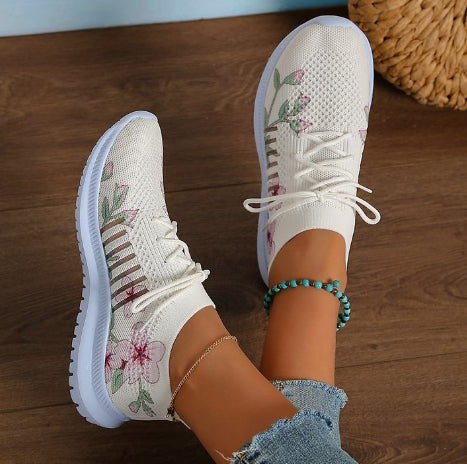 Zapatos Deportivos Mujer Flyknit con Cuña y Cordones - Image 7