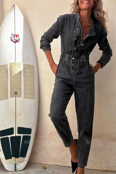 Jumpsuit Casual Mujer con Bolsillos - Diseño Street Lavado - Image 12