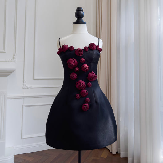 Falda Suspender Estilo Socialité Francesa con Cintura Ajustada y Flores