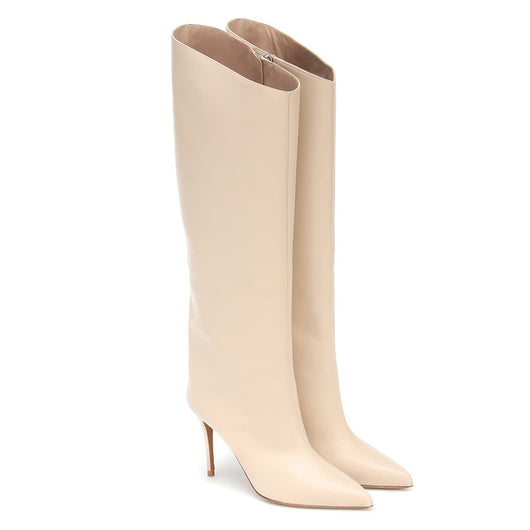 Botas Stiletto Hasta la Rodilla con Punta Afilada y Cierre Interno - Image 2