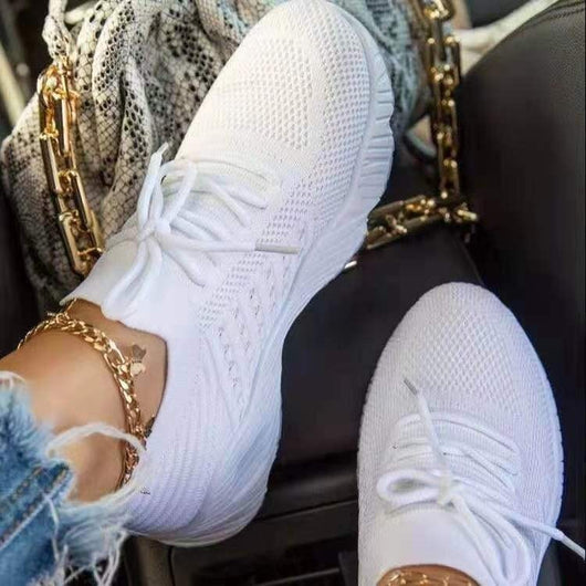 Zapatillas Deportivas Plataforma para Mujer - Tenis Fashion Tejido Volador Talla Grande - Image 9