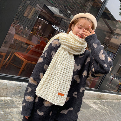 Bufanda de Lana Gruesa Estilo Coreano para Otoño e Invierno - Image 8