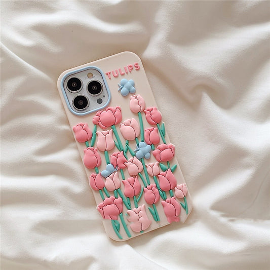 Funda para Celular Flor Tulipán con Mariposa