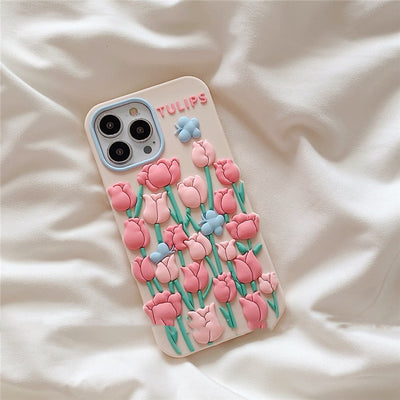 Funda para Celular Flor Tulipán con Mariposa
