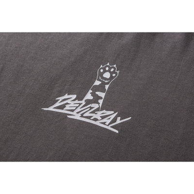 Playera Anime Suelta Gris de Manga Corta Casual - Image 7