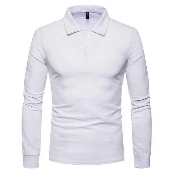 Camisa Casual de Manga Larga Slim Fit con Cuello de Color