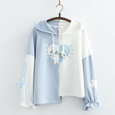 Chaqueta Sudadera con Capucha Estampado Perro Love - Diseño Asimétrico para Ella - Image 3