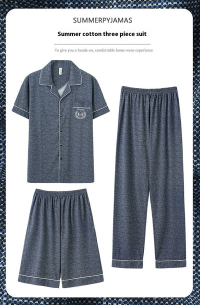Pijama de Tres Piezas Manga Corta para Hombre - Image 17