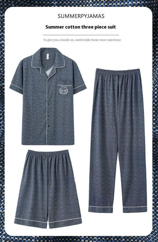Pijama de Tres Piezas Manga Corta para Hombre - Image 17