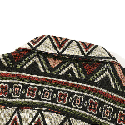 Camisa Vintage Étnica Tejida con Bordados para Hombre - Manga Larga - Image 14