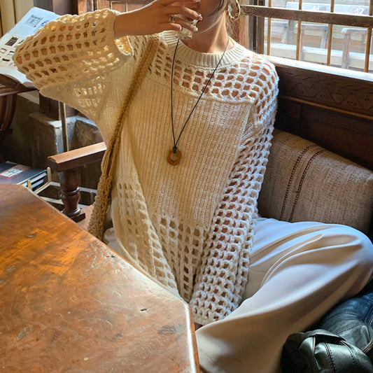 Vestido Elegante de Encaje Francés con Cuello Mao - Túnica Versátil para Resort