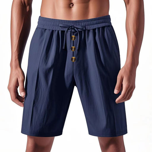 Shorts de Lino Sueltos para Hombre - Estilo Playa Casual Lavado - Image 23