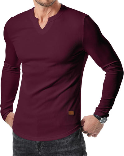 Camiseta Manga Larga Hombre Otoño Invierno - Diseño Sólido Casual - Image 3