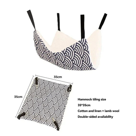 Hamaca Colgante de Algodón para Mascotas Pequeñas - Cama Confortable para Gatos, Hurones y Roedores - Image 2