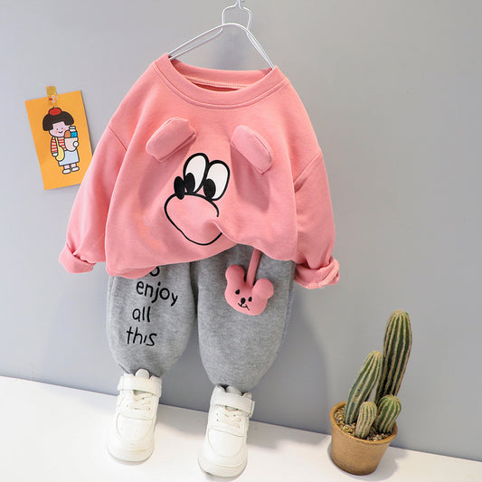 Conjunto Deportivo Infantil con Diseño Cartoon - Pantalón y Manga Larga