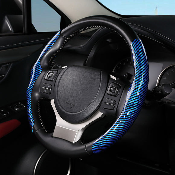 Gloss Carbon Fiber Steering Wheel Cover - Premium Design for Car