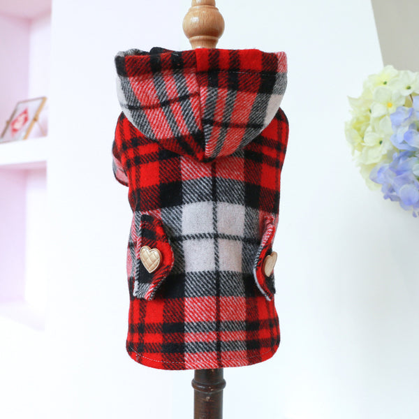 Abrigo Tipo Trench Cuadrille Rojo para Otoño e Invierno - Image 5