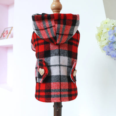 Abrigo Tipo Trench Cuadrille Rojo para Otoño e Invierno - Image 5