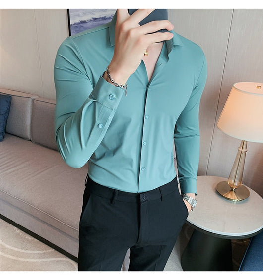 Camisa Casual de Punto Sin Planchado con Caída Perfecta - Image 22