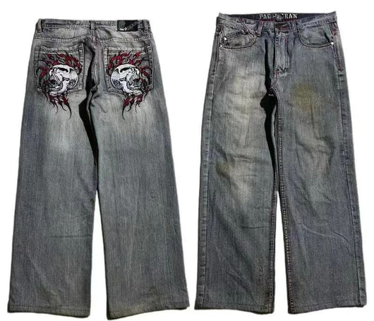 Jeans Anchos Estilo Vintage Desgastado para Hombre - Diseño Workwear Casual - Image 6