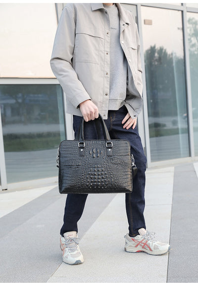 Maletín Ejecutivo para Hombre con Patrón Cocodrilo - Bolsa de Negocios y Computadora - Image 19