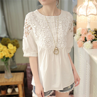 Blusa Vestido Blanco de Encaje Delicado para Mujer - Image 11