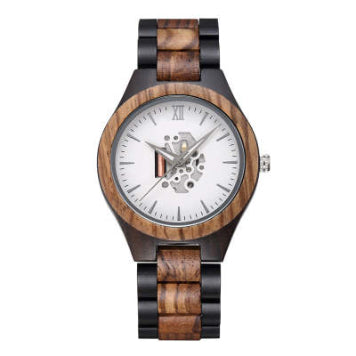Reloj de Madera con Diseño Esqueleto para Hombre - Image 9