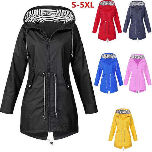 Impermeable Ligero para Mujer - Chaqueta Trench Transpirable con Cordón