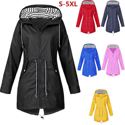 Impermeable Ligero para Mujer - Chaqueta Trench Transpirable con Cordón