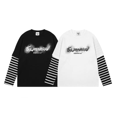 Camiseta Manga Larga con Rayas de Costura para Hombre