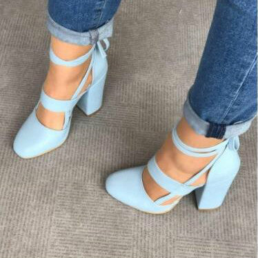 Sandalias de Tacón Grueso con Tira al Tobillo - Image 11