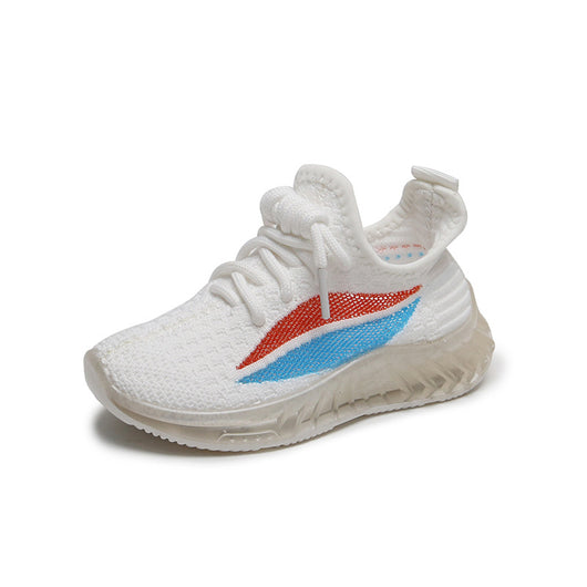 Zapatillas Deportivas Infantiles Tejido Volador Transpirables Blancas - Image 12