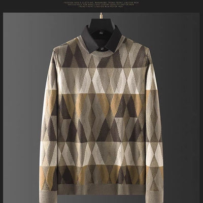 Camisa Térmica Hombre Diseño Geométrico Bicolor con Efecto Dos Piezas - Image 5