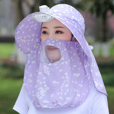 Sombrero de Recolección con Máscara Facial y Estampado Moteado - Image 7