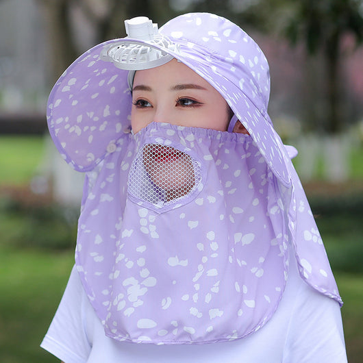 Sombrero de Recolección con Máscara Facial y Estampado Moteado - Image 7