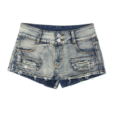Pantalones Cortos Denim Lavado Efecto Adelgazante - Image 2
