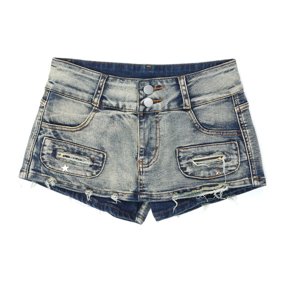 Pantalones Cortos Denim Lavado Efecto Adelgazante