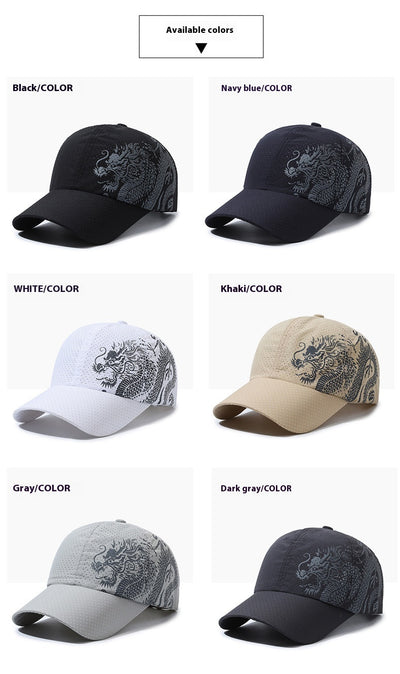 Gorra de Béisbol Hombre Estilo Chino Dragón Impreso Poliéster - Image 18