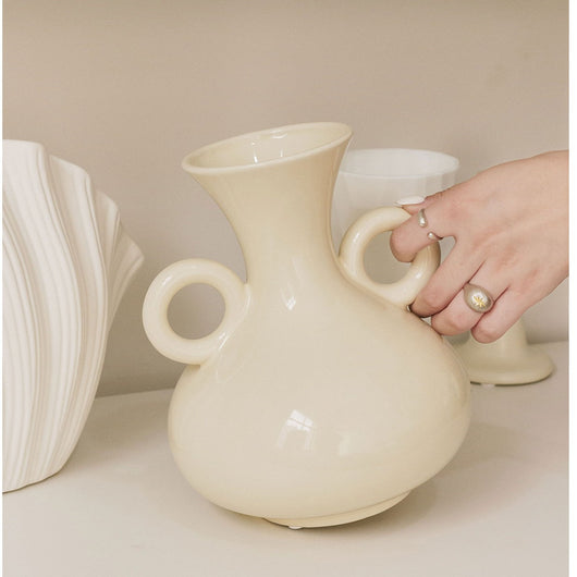 Jarrón Cerámico Crema Clásico - Diseño Elegante y Atemporal - Image 8