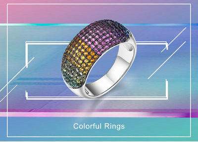 Anillo de Plata S925 para Mujer con Diamantes de Colores Brillantes - Image 5
