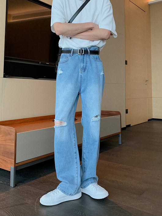 Jeans Rotos Holgados para Hombre - Diseño Desgarrado a la Rodilla - Image 5