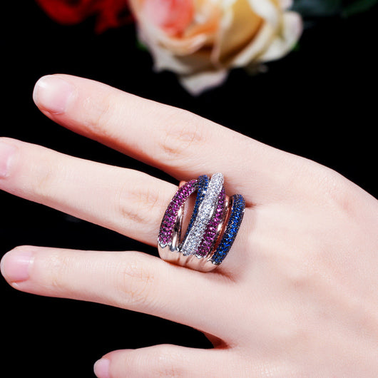 Anillo Ajustable Multicapa con Circonita de Alta Calidad - Image 8