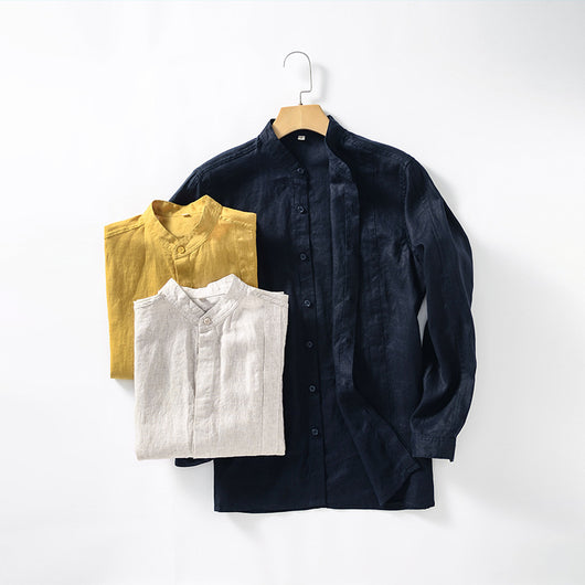 Camisa de Lino Suelta Casual para Hombre - Image 17