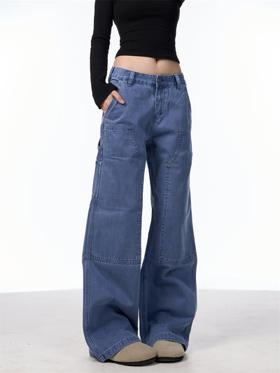 Jeans Rectos Sueltos Estilo Retro con Bolsillos para Mujer - Image 19