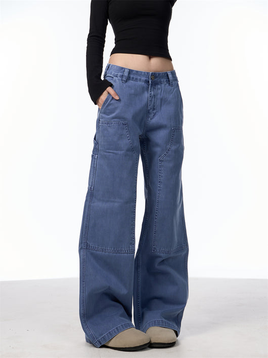 Jeans Rectos Sueltos Estilo Retro con Bolsillos para Mujer - Image 19