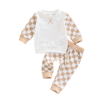 Conjunto Infantil Cuadros con Suéter y Pantalón Largo - Image 4