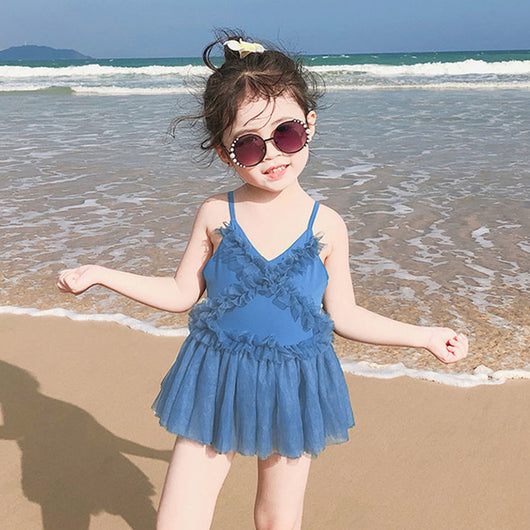 Traje de Baño de Una Pieza con Malla para Niñas - Image 8