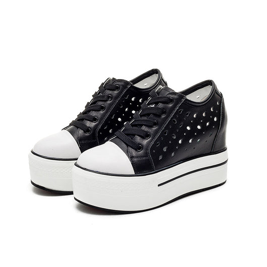Zapatos Casuales con Plataforma de 9cm y Suela Gruesa Hueca - Image 8